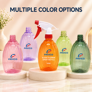 ขวดสเปรย์พลาสติกทรงรี PET 500 มล. สีใสอำพัน พร้อมหัวฉีดสเปรย์สำหรับน้ำยาทำความสะอาดกระจก ทำความสะอาดบ้าน ผลิตในเวียดนาม - Product Image 5