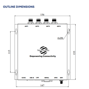 Lector RFID UHF Fijo de 4 Puertos para IoT, Identificación por Protocolo 6C, Banda de 860-960 MHz, Plástico, Distancia de Lectura de 8 cm, Impinj - Product Image 5