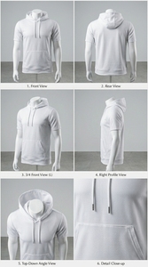 เสื้อฮู้ดแขนสั้นแบบสวมใส่สบายสำหรับออกกำลังกาย - Product Image 6