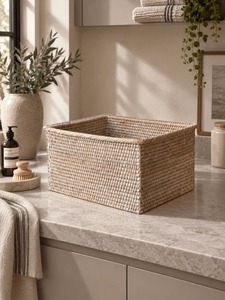 Ensemble de 3 paniers de rangement multi-usages modernes en rotin écologique - Product Image 3
