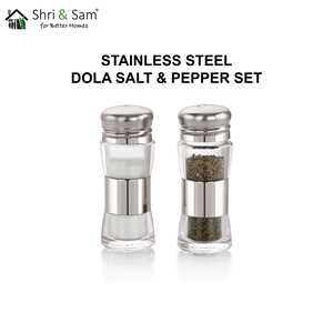 Stainless Steel Dola <b>Salt</b> & <b>Pepper</b> Shakers Dinnerware <b>Sets</b> - Product Image 3