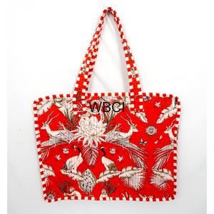 Handmade Quilted Cotton Laptop Bag Boho Vintage Style Travel <b>Case</b> Zipper Closure Various Screen Printed Designs Available - Product Image 3