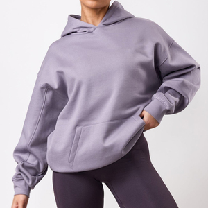 Custom Logo Active <b>Workout</b> Fleece Pullover Sweatshirts Cotton Heavyweight Oversized Cotton <b>Hoodie</b> for Women - Product Image 1