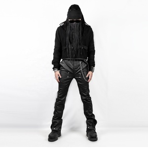 Pantaloni <span class=keywords><strong>Cargo</strong></span> <span class=keywords><strong>Neri</strong></span> Personalizzati in Denim Cerato da Uomo - Product Image 5