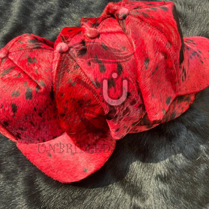 Gorra de Cuero Genuino con Pelo de Vaca, Color Rojo Teñido, Nueva Colección 2026, para Hombre y Mujer - Product Image 4