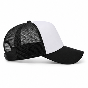Summer Custom Trucker Bomber <b>Hat</b> Canvas Polyester Plain Solid Color Mesh Cap 6-Panel High Profile Foam Back Snapback Adjustable - Product Image 2