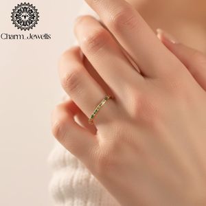 Bague d'éternité plaquée or rose Charm_Jewells avec moissanite sertie à griffes, minimaliste, unisexe, pour usage quotidien - Product Image 2