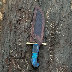 Couteau de survie, de chasse, de camping et de cuisine artisanal, personnalisé, prêt pour FBA, en acier Damas, avec manche en Micarta, pour activités de plein air, bushcraft et dépecage. - Product Image 5