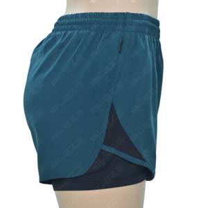 Shorts Deportivos de Doble Capa Elásticos de Secado Rápido para Mujer, Cintura Alta, Logotipo Personalizado, Tela Lavada con Encaje, para Yoga y Running, Venta al Por Mayor BFW - Product Image 5