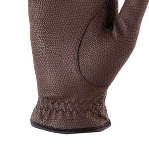Gants d'équitation en cuir synthétique texturé antidérapant – Gants de mode respirants marron à grain de pierre avec crochet réglable - Product Image 6