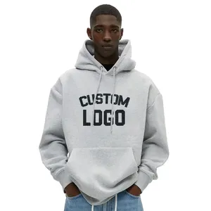 Oversized <b>Men's</b> Hooded <b>Sweatshirt</b> 100% Cotton French Terry Solid Color Pocket Design Washed Knitted Autumn Casual Style - Product Image 3