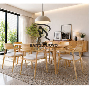 Modern Eco-Friendly Wood <b>Dining</b> <b>Table</b> and Chair Set with Comfortable Chairs Durable Design for Villa and Home Use - Product Image 3
