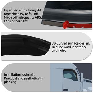 Déflecteurs de pluie noirs pour Freightliner Cascadia 2008-2017, paire gauche/conducteur et droite/passager - Product Image 4