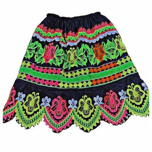 Mini-jupe vintage naturelle pour femme, style décontracté, broderie, jupe longue, style îles du Pacifique, micronésien, Pohnpei - Product Image 3