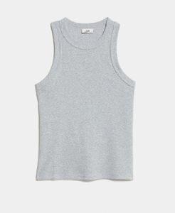 เสื้อกล้ามถักลายริบสีเทา ระบายอากาศได้ดี ผ้าฝ้าย 100% สำหรับผู้หญิง คอกลม ทรงปกติ สวมใส่สบายๆ ในฤดูร้อน - Product Image 3