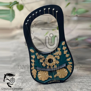 Handmade Lyre Harp 10-<b>String</b> Floral Design Rosewood Celtic Harp with Free Tuning Key & <b>Strings</b> - Product Image 1