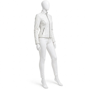 Chaqueta de cuero moderna para mujer, hecha con material duradero y construcción cómoda, que ofrece un uso confiable, detalles impecables y acabados suaves. - Product Image 4