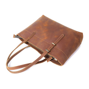 Handmade High Quality Women's Waterproof Zipper & Open Closure Genuine Leather Shoulder Tote Bag Handbag - Product Image 4