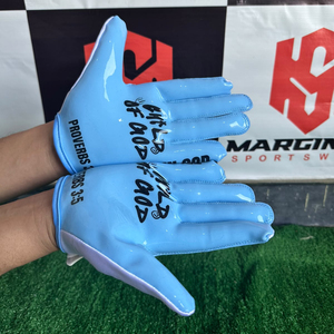 Gants de football américain d'extérieur respirants, grandes tailles, personnalisables, marque privée, durables, 100 % polyester, vente en gros - Product Image 2