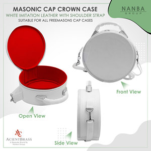 Premium Masonic Crown Cap Case & Scottish Rite <b>Hat</b> <b>Box</b> (White) with Zipper Closure Lightweight Excellent Protection - Product Image 2