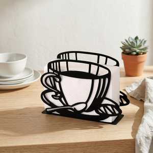 Servilletero Moderno con Forma de Taza de Café, Decoración de Mesa de Acero Inoxidable, Diseño Personalizado, Accesorio Duradero para la Encimera de la Cocina - Product Image 2