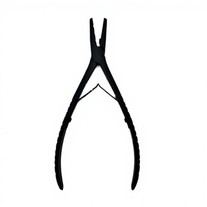 Pince à extensions de cheveux, coupe-précision en métal, poignées noires et jaunes - Product Image 4