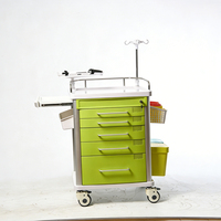 Chariot de médication professionnel pour infirmières, multi-tiroirs, système de verrouillage centralisé, blanc, certifié CE ISO, pour les patients des salles d'hôpital