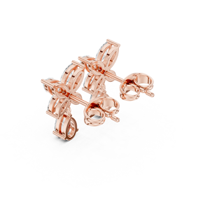 10K Rose <b>Gold</b> Lab Grown Diamond Rose <b>Gold</b> Marquise Diamond Butterfly Drop <b>Earrings</b> with Pear <b>Dangle</b> – Luxury Women Jewelry - Product Image 2