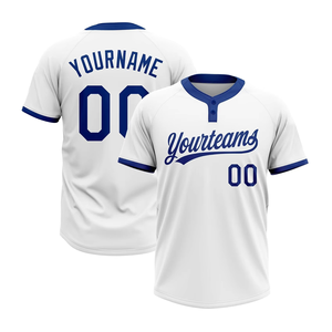 Maillot de baseball imprimé d'été en gros, à deux boutons, 100 % polyester, anti-humidité, respirant, manches courtes, grandes tailles, unisexe - Product Image 1