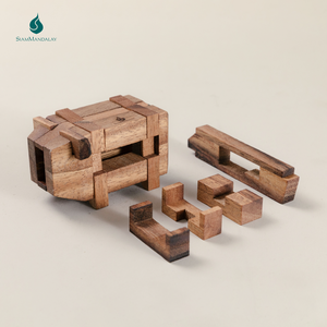 Cerdo Pequeño: Rompecabezas de Madera 3D Kumiki de Cerdo, 13 Piezas, Juego de Lógica Interconectado, Juego Educativo para Niños y Adultos - Product Image 3