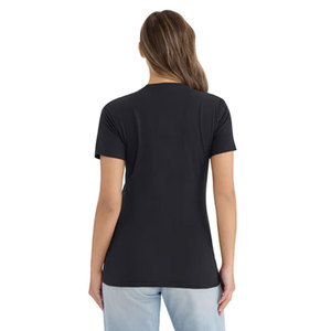 Camisetas Casuales de Punto al por Mayor con Logotipo Personalizado, Camiseta Unisex CVC de Cuello Redondo Next Level N6210, Camisetas Negras de Corte Personalizado - Product Image 5