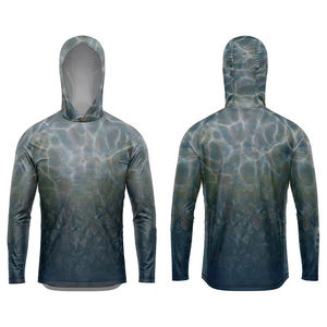 Camisa de Pesca con Capucha, Impresión por Sublimación, UPF 50, Anti-UV, Secado Rápido, Impermeable, Transpirable, Ropa Deportiva para Exteriores, 100% Poliéster - Product Image 3