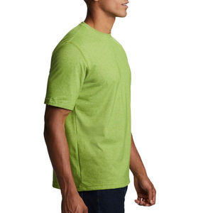 T-shirt décontracté en maille à manches courtes vert uni pour homme, col rond, coupe classique, design simple - Product Image 5