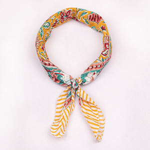 Colección de Verano Bohemia de Estilo Lujoso, Pañuelo Multicolor de Algodón Hecho a Mano, Accesorios para el Cabello Vintage Ecológicos para Mujer - Product Image 5