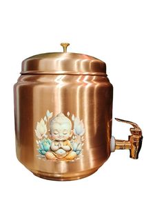 Distributeur d'eau en cuivre avec motif Bouddha, rond, manuel, pour usage domestique - Product Image 4