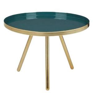 โต๊ะกาแฟสีทองทันสมัยพร้อมท็อปกระจกนิรภัย ดีไซน์มินิมอล สำหรับห้องนั่งเล่น โรงแรม หรือกลางแจ้ง - Product Image 4