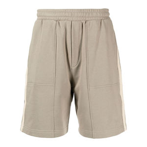 Shorts Bermuda en coton uni pour homme avec bande latérale et taille élastique, style décontracté - Product Image 2