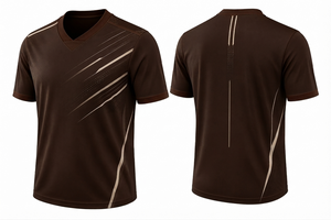 Camiseta de Fútbol Personalizada con Cuello en V para Hombre, Diseño Geométrico, Manga Corta, Poliéster que Absorbe la Humedad, Ajuste Atlético, para Adultos, Todas las Temporadas - Product Image 2