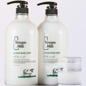 <b>shower</b> gel body wash <b>Cream</b> Milk Protein Body Wash White Musk Scent 1.1L 2 Pieces Made in Korea All skin types - Product Image 5