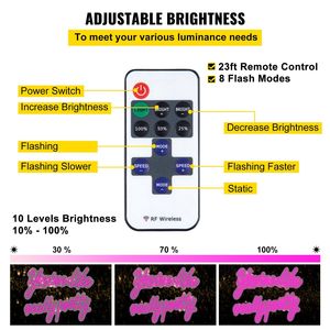 Grand enseigne lumineuse LED rose de 23'' x 21'' avec télécommande - « Tu es vraiment très belle » - Décoration murale - Autocollants muraux - Product Image 3
