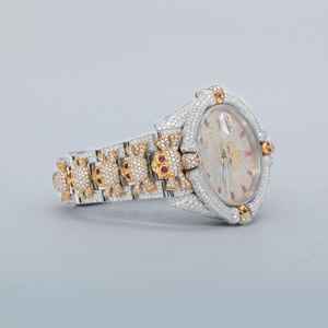 Men's Luxury Moissanite Diamond <b>Watch</b> Trendy <b>Mechanical</b> Hip Hop Design with Stainless Steel Band and Glass Dial Window - Product Image 5