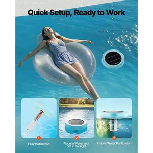 Ioniseur solaire hexagonal en cuivre pour piscine 45000 gallons, purificateur d'eau flottant automatique sans chlore, catégorie de produit : bandelettes de test - Product Image 6