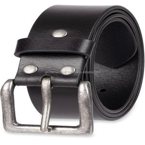 Ceinture décontractée en cuir véritable vintage G.K. INTERNATIONAL pour hommes, boucle en alliage de zinc, écologique, durable, unisexe, tendance - Product Image 5