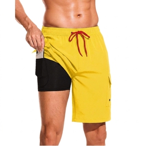 Quick Dry <b>Men's</b> 2 in 1 Running Training Shorts Gym Workout Drawstring Knitted Solid Casual with Phone Pocket Running Shorts - Product Image 4