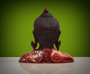Estatua de Cabeza de Buda de Resina Hecha a Mano con Acabado Grabado, Decoración para el Hogar, Arte Espiritual, Escultura, Busto de Buda de 6.5x3x6 Pulgadas - Product Image 3