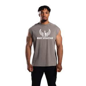Débardeur sans manches gris pierre délavé pour homme, en coton doux, coupe athlétique, idéal pour la gym, l'entraînement, le sport et la mode décontractée estivale - Product Image 1