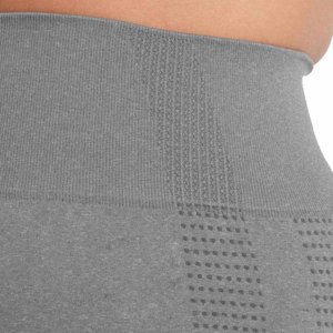 Shorts Deportivos de Punto Gris de Cintura Alta, Cintura Elástica, Transpirables, Ropa Deportiva para Mujer, Estilo Urbano, 100% Algodón - Product Image 4
