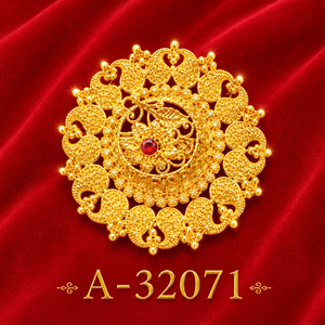 Broche florale plaquée argent avec centre en strass rouge pour femmes, bijoux de fête de mariage A-32070 - Product Image 3
