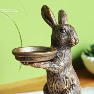 เชิงเทียนรูปกระต่ายทองสัมฤทธิ์วินเทจ รูปปั้นกระต่าย ที่วางเทียนทีไลท์ ของตกแต่งโต๊ะรูปสัตว์แปลกตา ของประดับตกแต่งโต๊ะงานปาร์ตี้อีสเตอร์ - Product Image 4