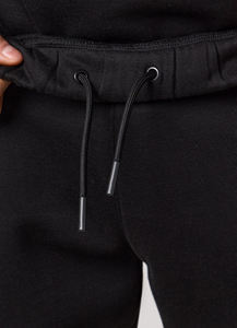 Men's Vintage Black Cotton Sweatpants Elastic Waist Casual Joggers Side Pockets Midweight Knitted Autumn Wear - Product Image 6